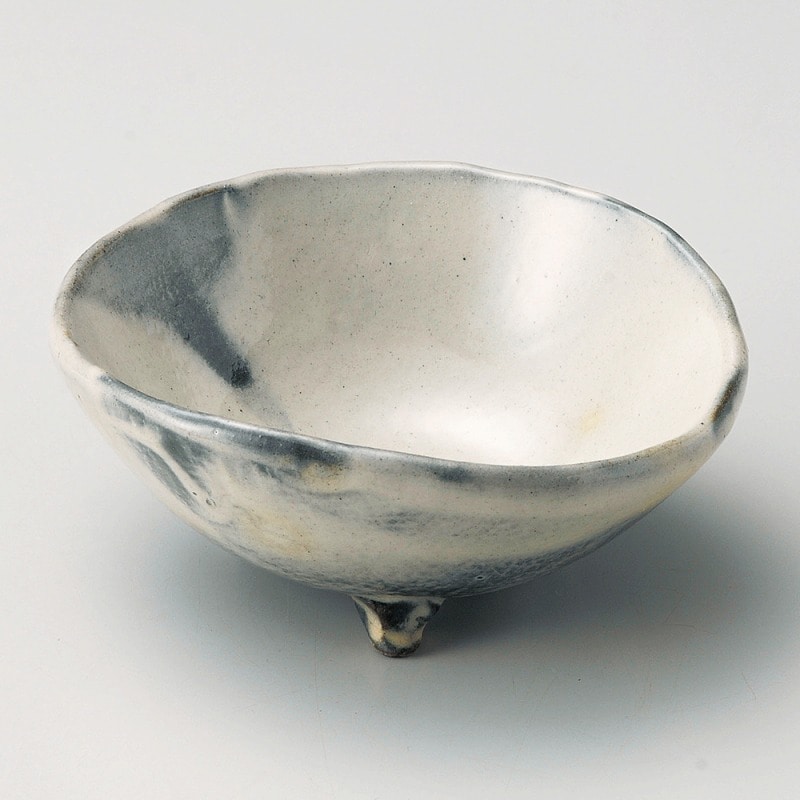 金正陶器 白化粧ぼかし三ツ足小鉢 1個(ご注文単位1個)【直送品】