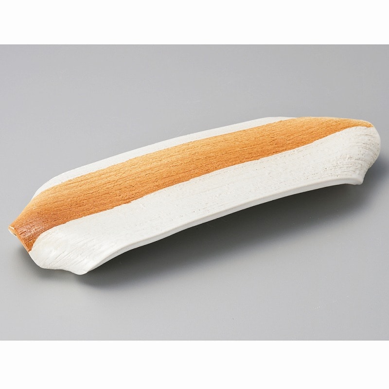 金正陶器 白マット緋色10.0足付長角皿 1個(ご注文単位1個)【直送品】