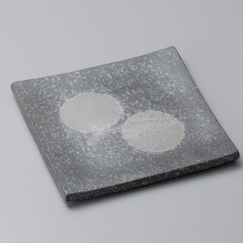 金正陶器 黒窯変ボタモチ6.0角皿 1個(ご注文単位1個)【直送品】