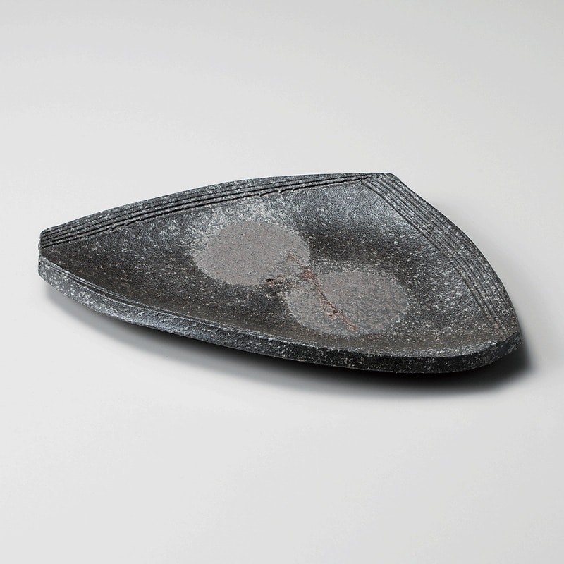 金正陶器 黒窯変ボタモチ9.1変形皿 1個(ご注文単位1個)【直送品】