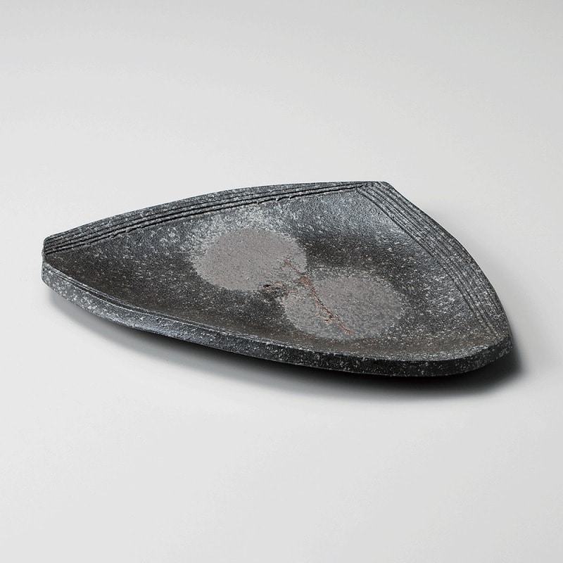 金正陶器 黒窯変ホタモチ8.5変形皿 1個(ご注文単位1個)【直送品】