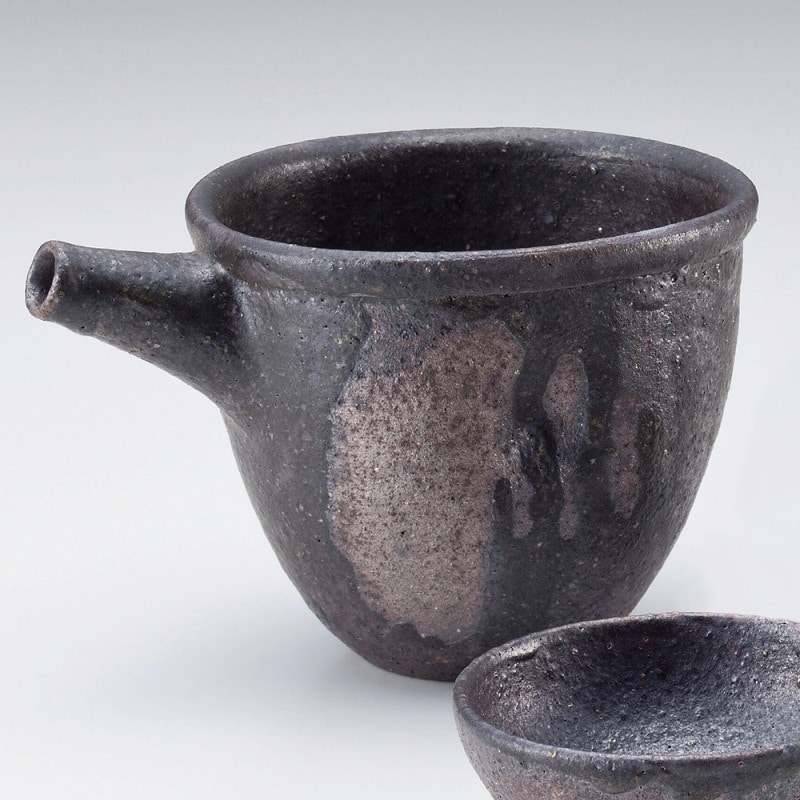 金正陶器 黒窯変片口注器 1個(ご注文単位1個)【直送品】
