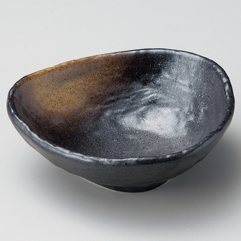 金正陶器 黒備前金茶吹三角小鉢 1個(ご注文単位1個)【直送品】