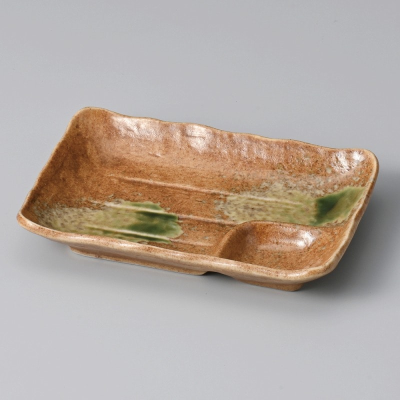 金正陶器 伊賀織部16.5㎝ 仕切皿 1個(ご注文単位1個)【直送品】