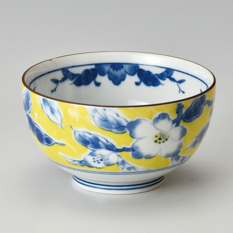 金正陶器 黄彩花紋お好み丼(小) 1個(ご注文単位1個)【直送品】