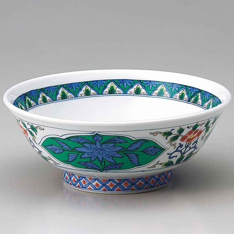 金正陶器 緑彩間取6.8高台丼 1個(ご注文単位1個)【直送品】