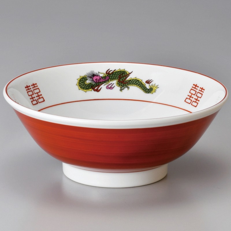 金正陶器 赤巻三ツ竜6.8高台丼 1個(ご注文単位1個)【直送品】