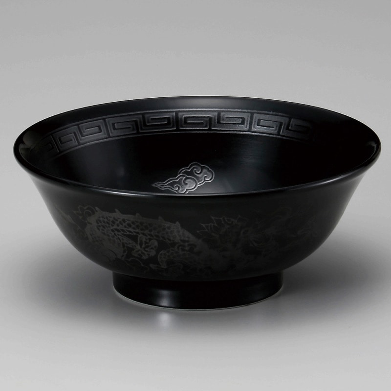 金正陶器 黒釉銀竜紋6.8高台丼 1個(ご注文単位1個)【直送品】