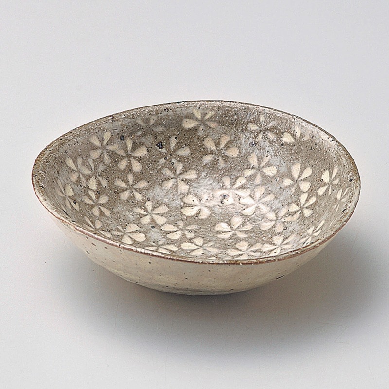 金正陶器 黄釉花三島ひねり小鉢 1個(ご注文単位1個)【直送品】