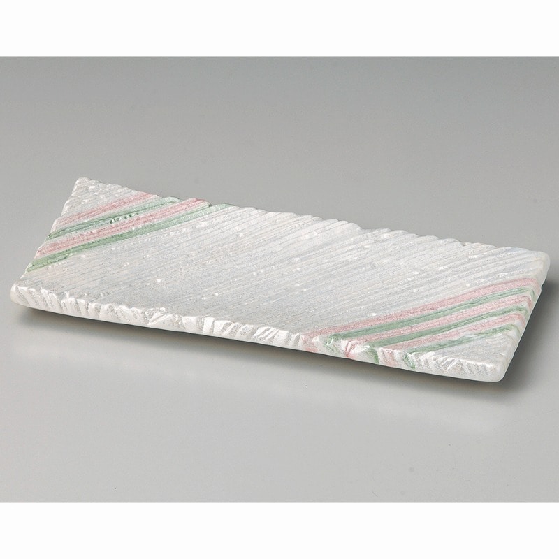 金正陶器 二色ラスターしのぎ長角10.0皿 1個(ご注文単位1個)【直送品】