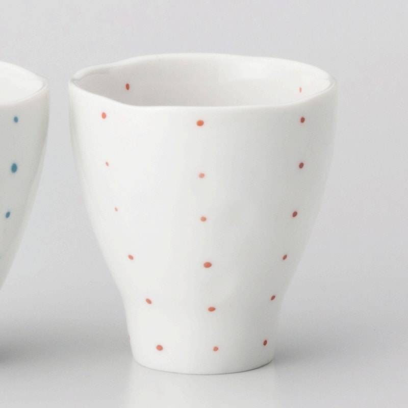 金正陶器 紅 ドット湯呑 1個（ご注文単位1個）【直送品】