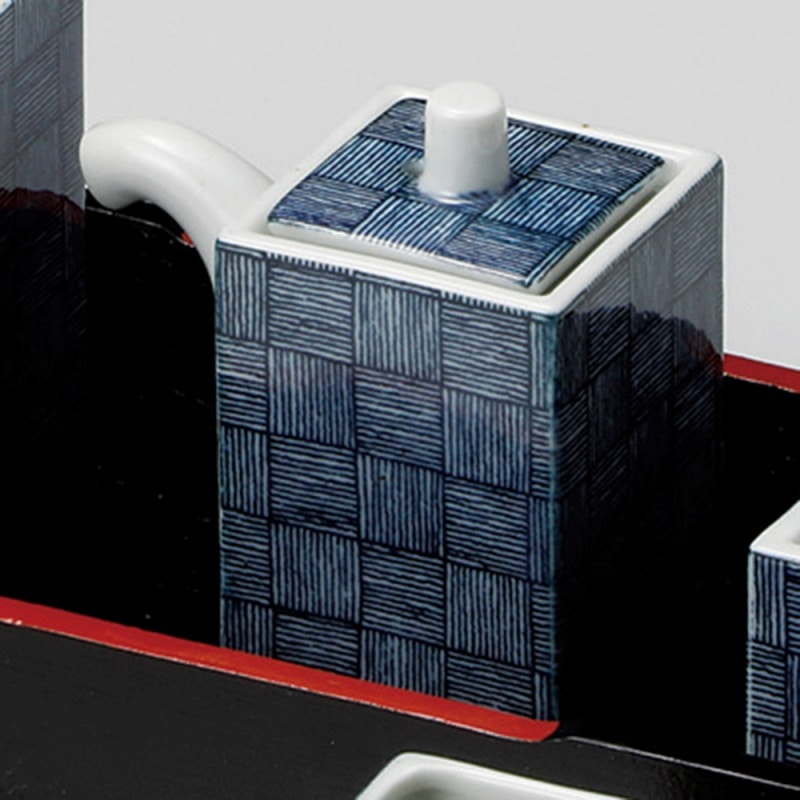 金正陶器 重ね模様 角醤油入 1個(ご注文単位1個)【直送品】