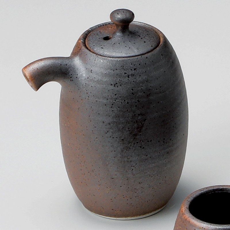 金正陶器 黒信楽 なつめ醤油入 1個(ご注文単位1個)【直送品】