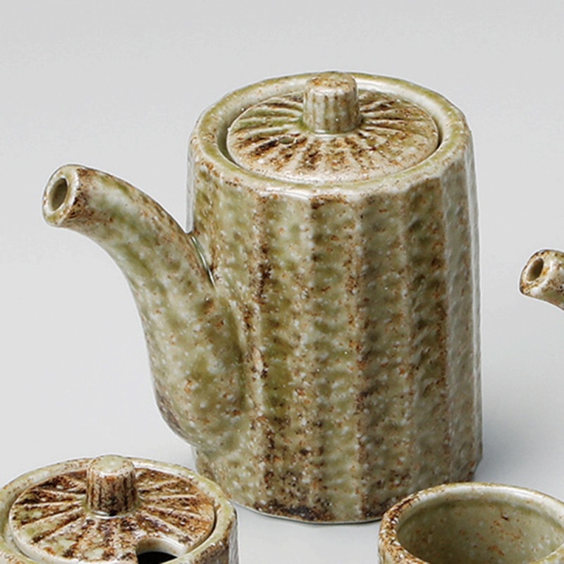 金正陶器 しのぎカスター 荒渋 醤油差(大) 1個(ご注文単位1個)【直送品】
