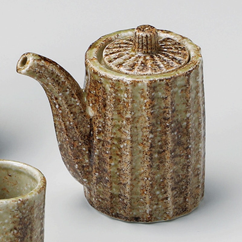 金正陶器 しのぎカスター 荒渋 醤油差(小) 1個(ご注文単位1個)【直送品】