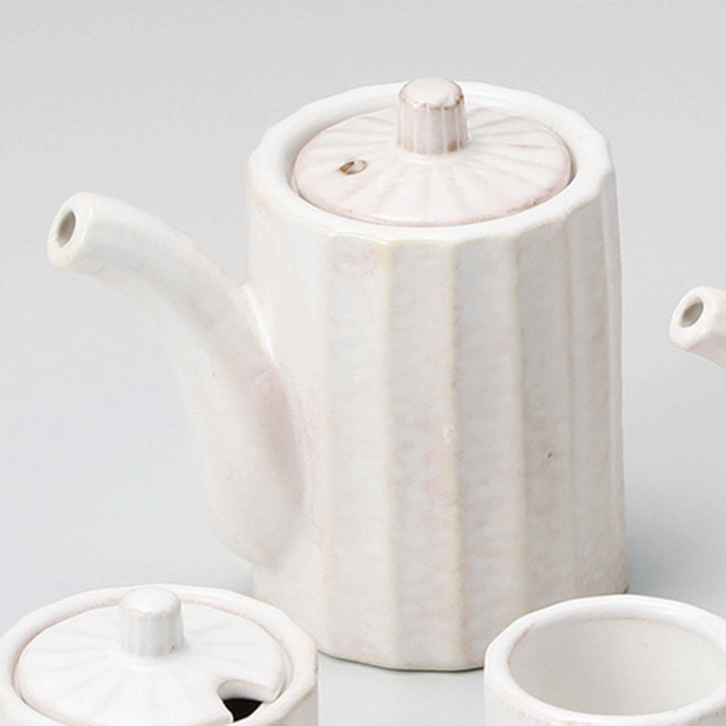 金正陶器 しのぎカスター 粉引 醤油差(大) 1個(ご注文単位1個)【直送品】
