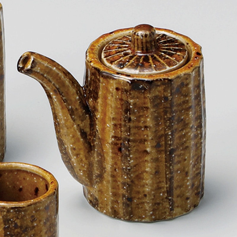 金正陶器 しのぎカスター 飴斑点 醤油差(小) 1個(ご注文単位1個)【直送品】