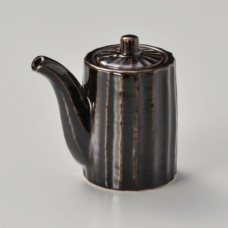 金正陶器 しのぎカスター 黒天目 醤油差(小) 1個(ご注文単位1個)【直送品】