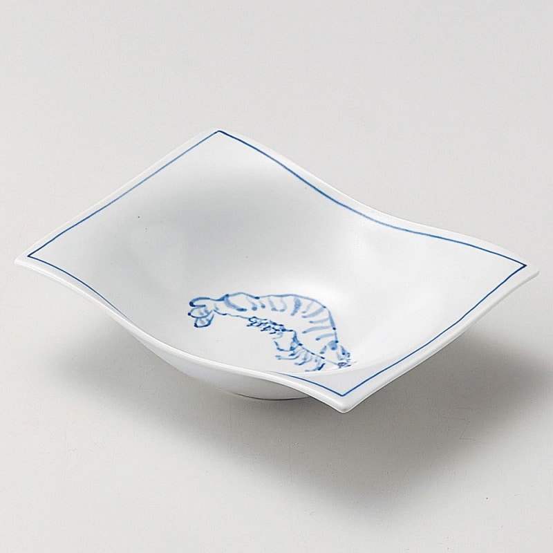 金正陶器 海老画四方型向付 1個（ご注文単位1個）【直送品】