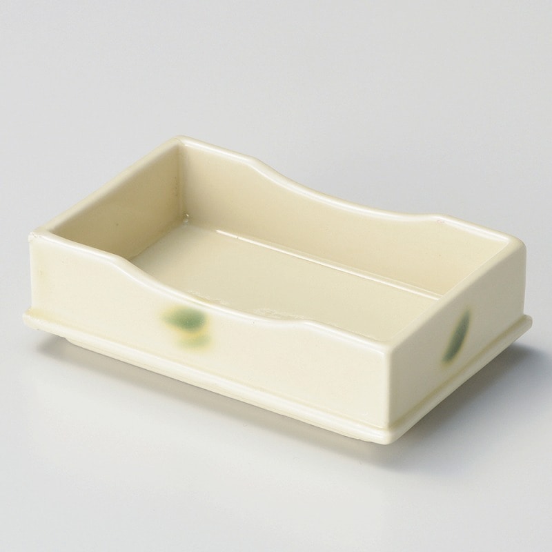 金正陶器 黄釉織部流し 重ね長角鉢 1個（ご注文単位1個）【直送品】