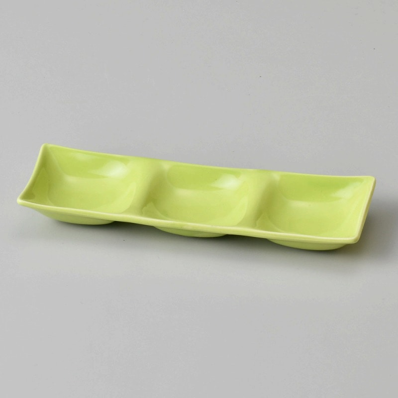 金正陶器 カラー2品皿 グリーン 1個(ご注文単位1個)【直送品】