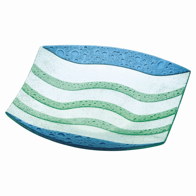 金正陶器 ガラス 清流四角盛皿 1個(ご注文単位1個)【直送品】