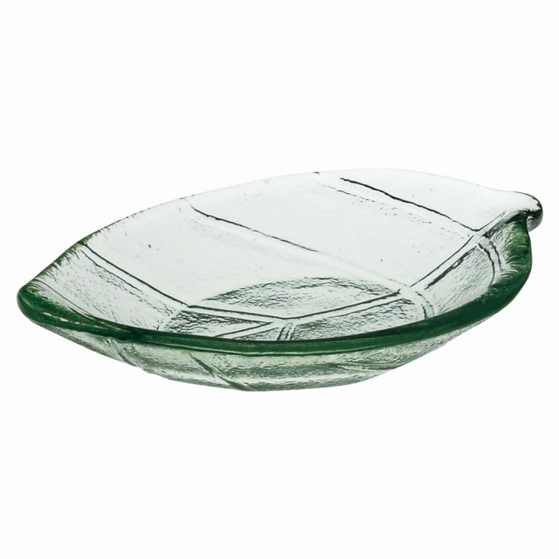 金正陶器 ガラス 木の葉小皿 ライトグリーン 1個(ご注文単位1個)【直送品】