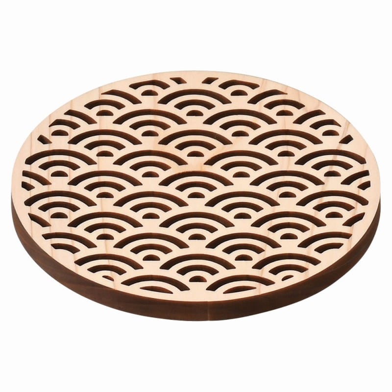 金正陶器 ひのき細密コースター 青海波(無塗装) 1個(ご注文単位1個)【直送品】