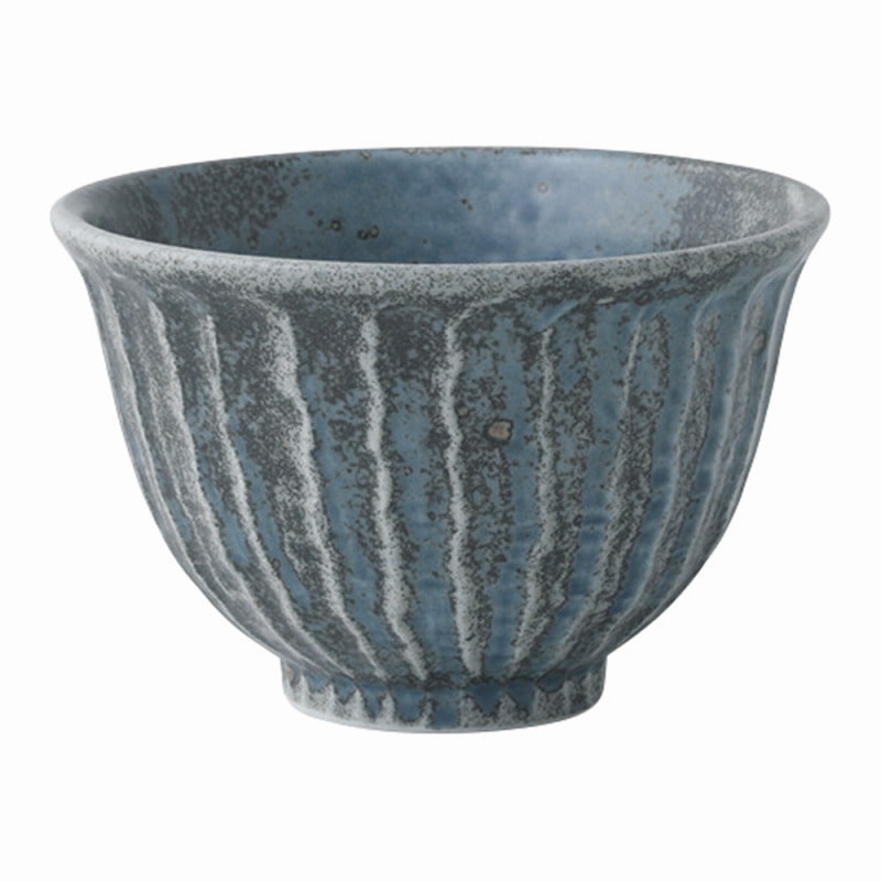 金正陶器 わび 紺ねずしのぎ飯碗 1個(ご注文単位1個)【直送品】