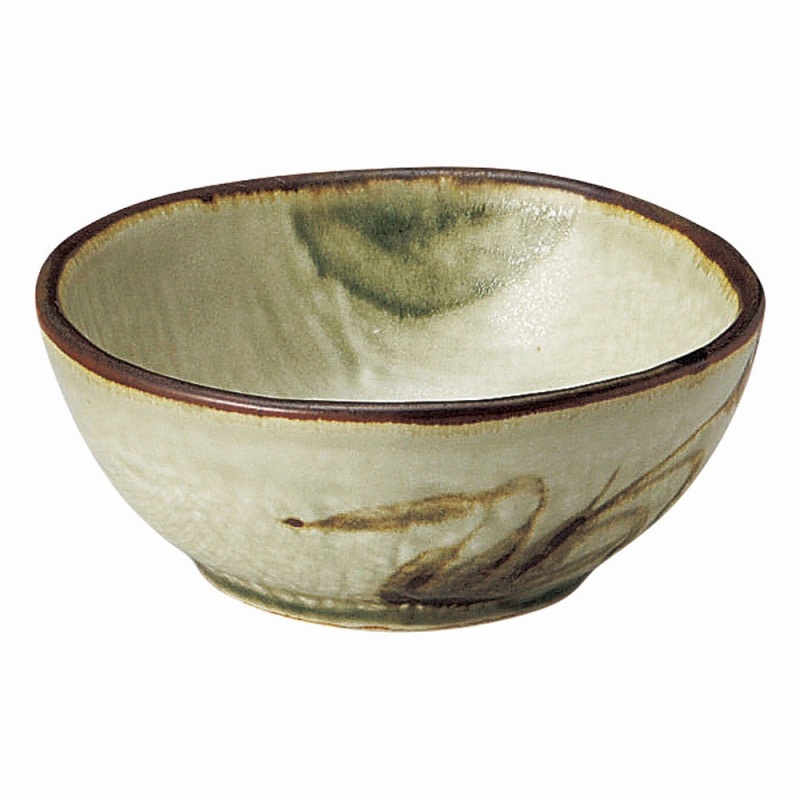 金正陶器 織部流し芦絵3.8ボール 1個(ご注文単位1個)【直送品】