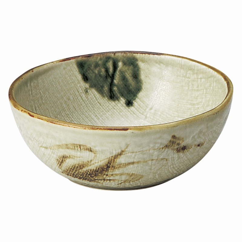 金正陶器 織部流し芦絵4.8ボール 1個(ご注文単位1個)【直送品】