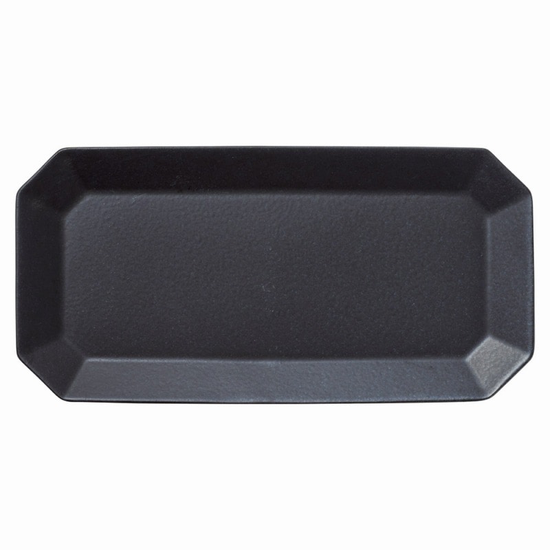 金正陶器 デプレブラック長角八角プレートM 1個(ご注文単位1個)【直送品】