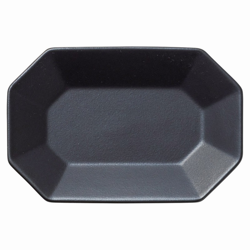 金正陶器 デプレブラック長角八角プレートS 1個(ご注文単位1個)【直送品】