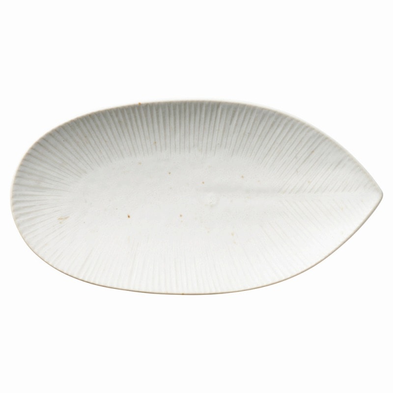 金正陶器 ナチュラルモアスノーホワイト 21㎝長皿 中 1個(ご注文単位1個)【直送品】