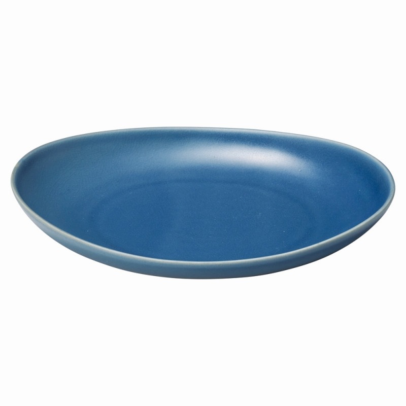 金正陶器 ナチュラル貫入ブルーオーバルプレート 1個（ご注文単位1個）【直送品】