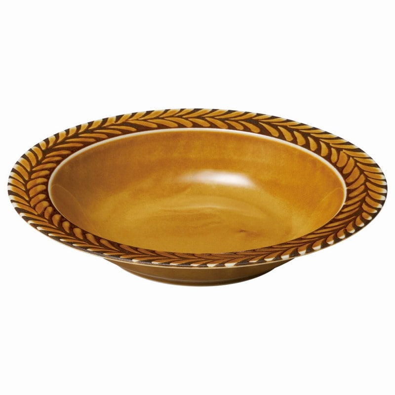 金正陶器 ローレルリースキャラメル 8吋スープ 1個(ご注文単位1個)【直送品】