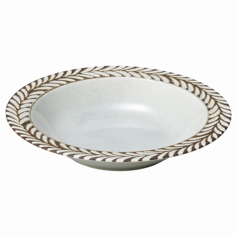 金正陶器 ローレルリースグレー 8吋スープ 1個(ご注文単位1個)【直送品】