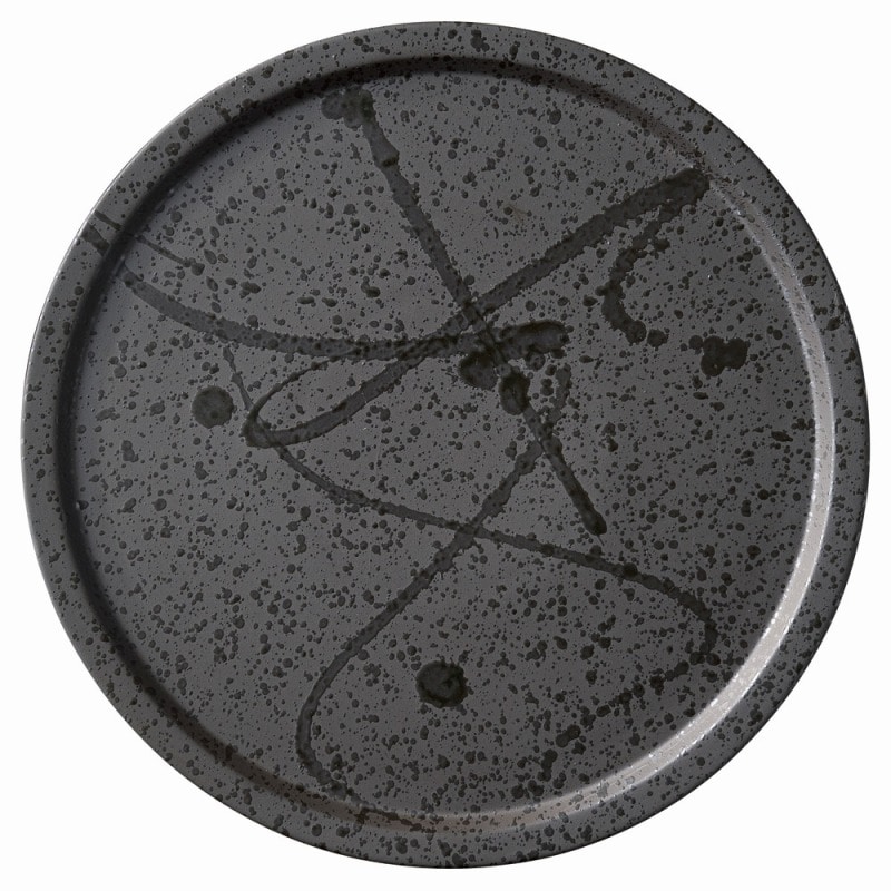 金正陶器 Stella（ステラ）Ⅱ黒とばし 25㎝リムステッププレート 1個（ご注文単位1個）【直送品】