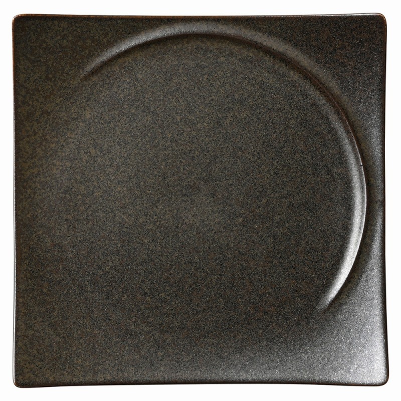 金正陶器 LUK23スクエアープレート ブラウン 1個(ご注文単位1個)【直送品】