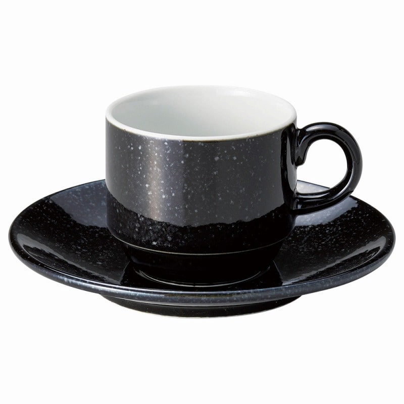 金正陶器 アイリス(ブラック)スタックコーヒー碗 1個 ※カップ単品のみ(ご注文単位1個)【直送品】