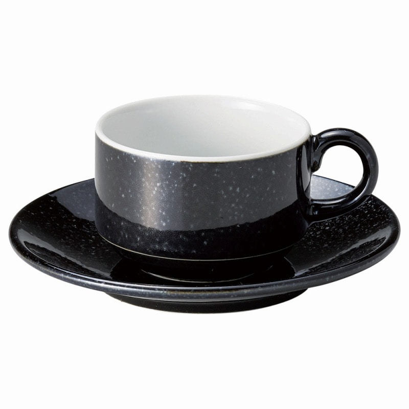 金正陶器 アイリス(ブラック)スタック兼用碗 1個 ※カップ単品のみ(ご注文単位1個)【直送品】