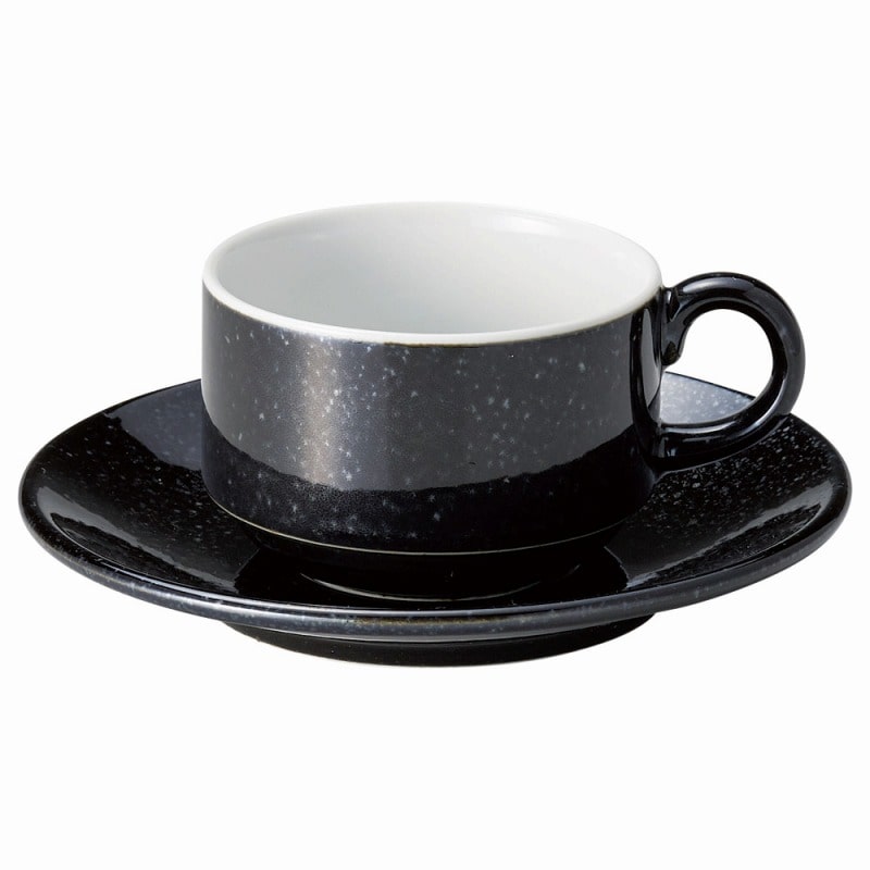 金正陶器 アイリス(ブラック)受皿 1個 ※ソーサー単品のみ(ご注文単位1個)【直送品】