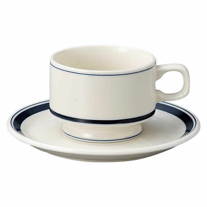 金正陶器 カントリーサイドネイビーブルースタックコーヒーカップ 1個 ※カップ単品のみ（ご注文単位1個）【直送品】