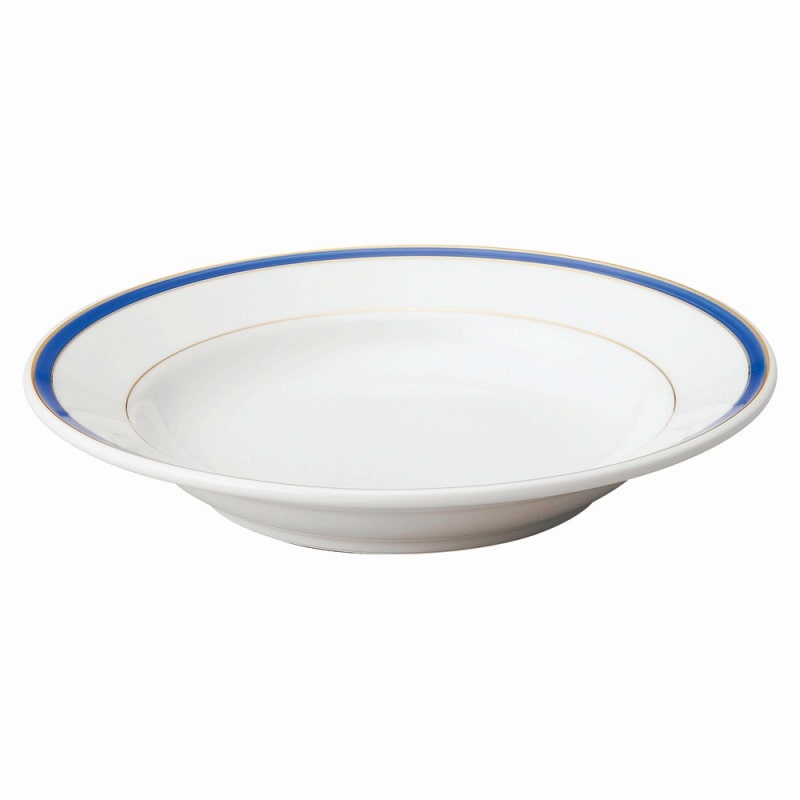 金正陶器 玉渕ブルーライン8吋スープ 1個(ご注文単位1個)【直送品】