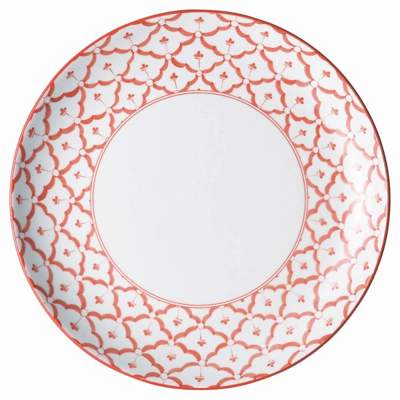 金正陶器 チェンマイモアレッド11吋メタ玉皿 1個(ご注文単位1個)【直送品】