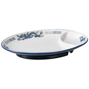 金正陶器 ルリ白竜9吋仕切皿 1個(ご注文単位1個)【直送品】