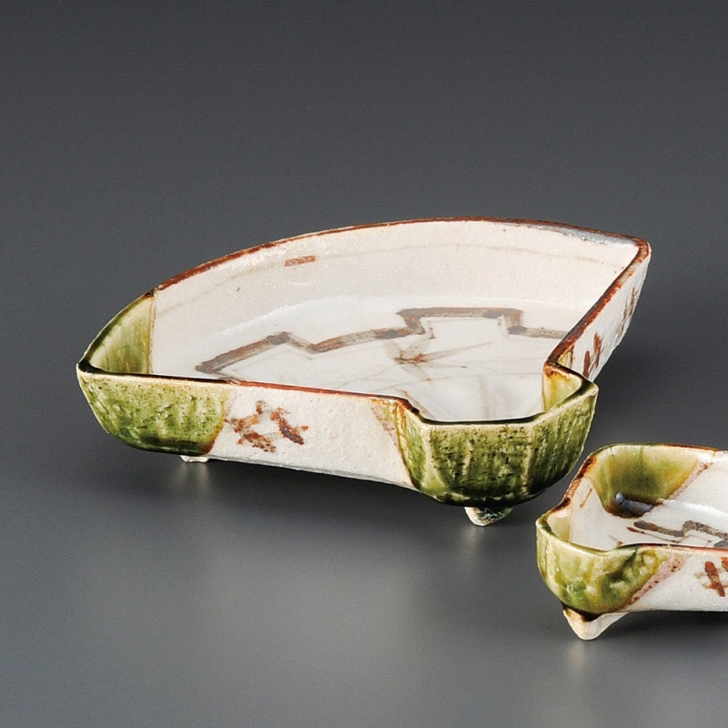 金正陶器 織部扇面向付 1個(ご注文単位1個)【直送品】