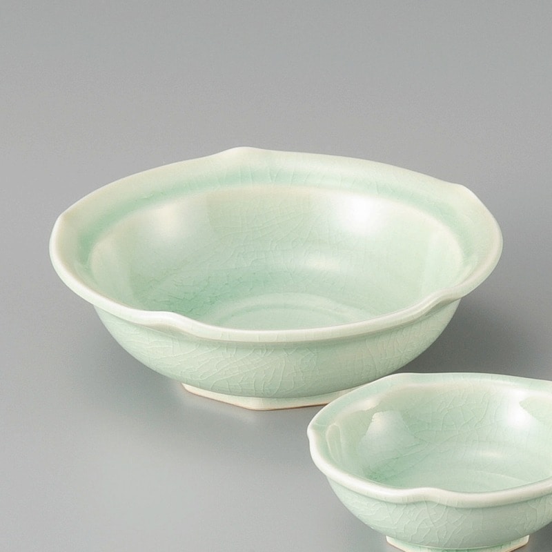 金正陶器 灰釉ビードロ梅形向付 1個(ご注文単位1個)【直送品】