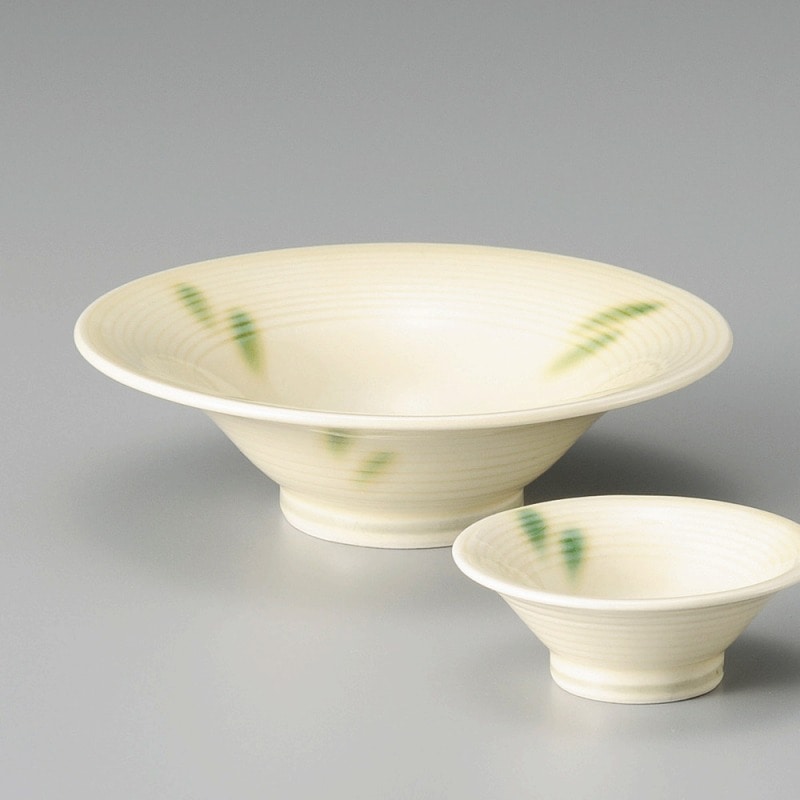 金正陶器 黄釉織部流し反り渦丸鉢(大) 1個(ご注文単位1個)【直送品】