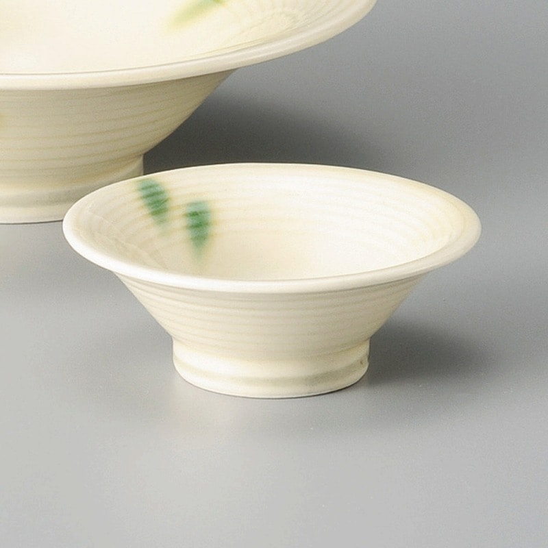 金正陶器 黄釉織部流し反り渦丸珍味 1個(ご注文単位1個)【直送品】